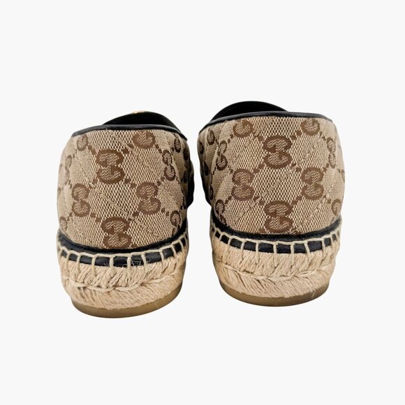 Gucci Pilar Marmont GG Espadrilles Size 38.5 US 8.5 Beige Monogram Quilted Flats - Picture 7 of 15